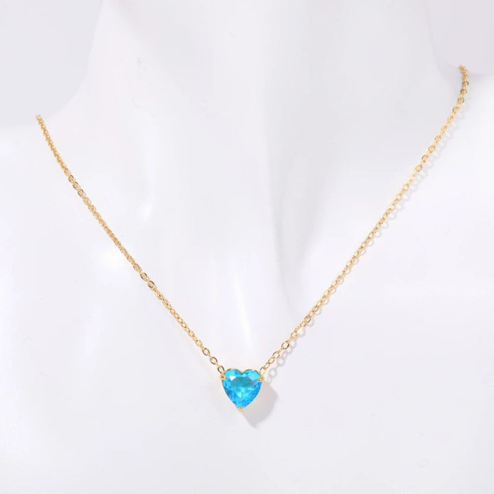 Opal Heart Birth Month Necklace