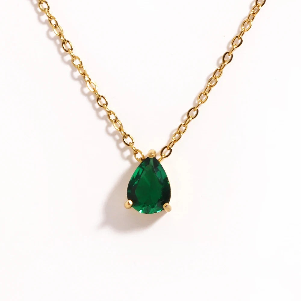 Radiant Teardrop Birthstone Necklace