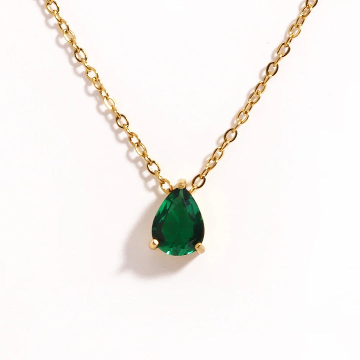Radiant Teardrop Birthstone Necklace