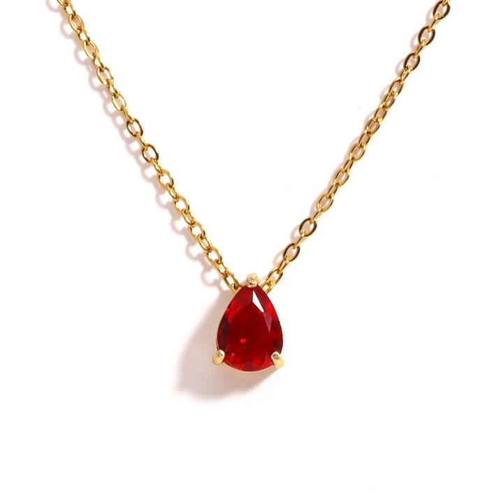 Radiant Teardrop Birthstone Necklace