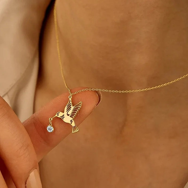 Hummingbird Blessings Birthstone Necklace