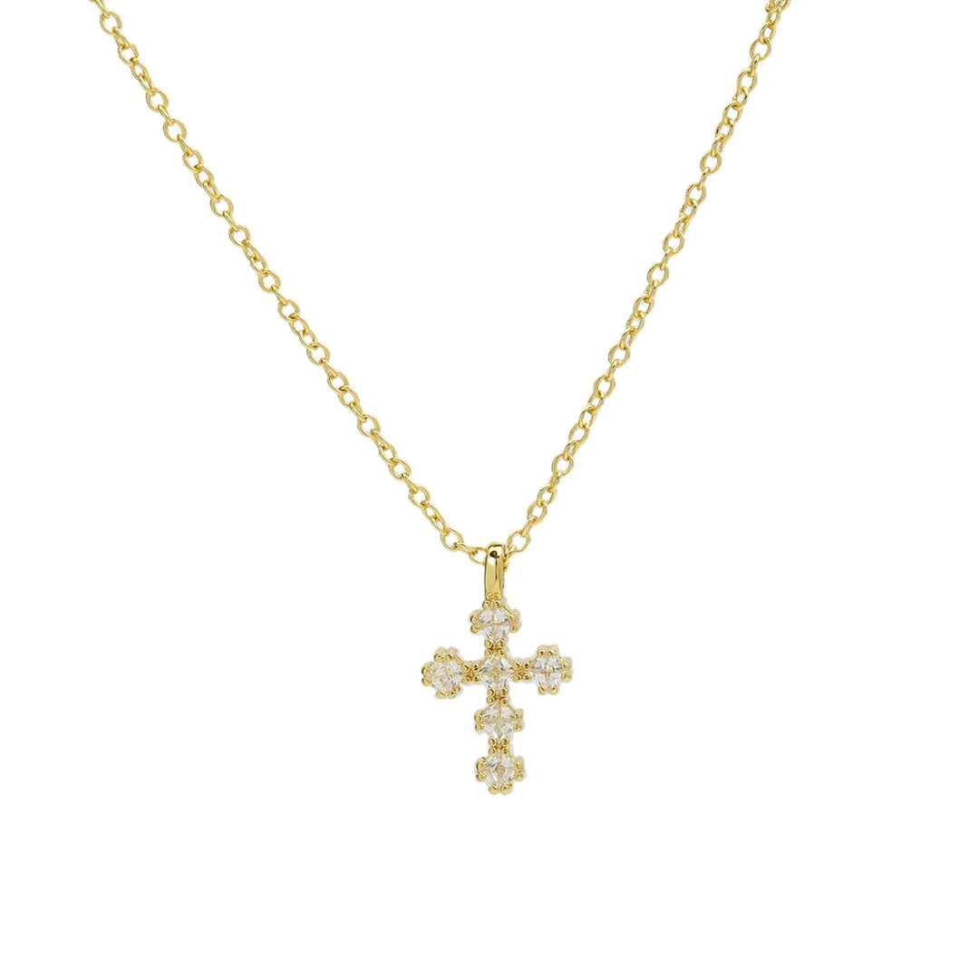 Birthstone Crystal Cross Necklace